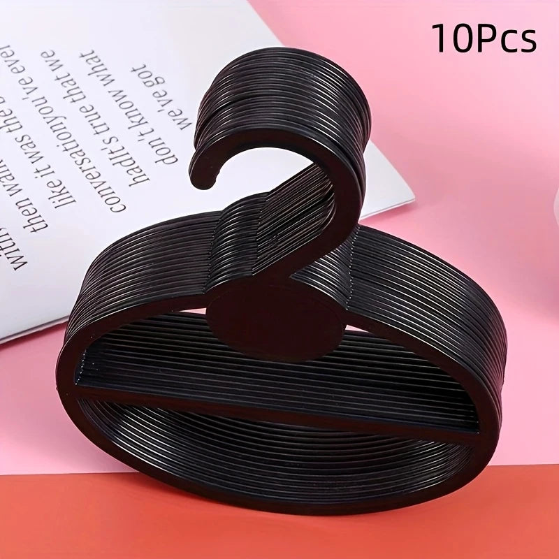 10-Pack Oval Scarf Hanger – Tie, Belt & Headband Organizer Closet Accessory Hanger Babs 10Pcs-Black