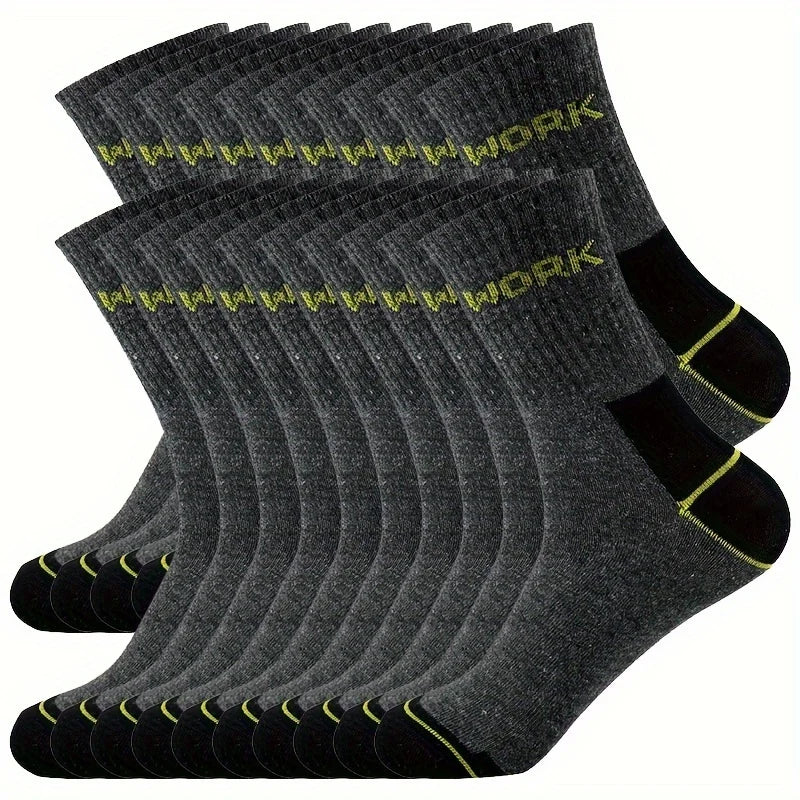 Men's Crew Socks 20 Pairs – Breathable Solid Sport & Casual Men's Crew Socks Babs