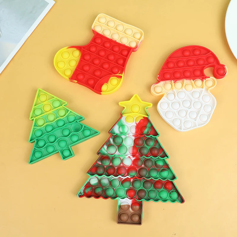 Santa Claus Xmas Tree Pop Fidget Toy – Kids Holiday Gift Holiday Fidget Toy Babs
