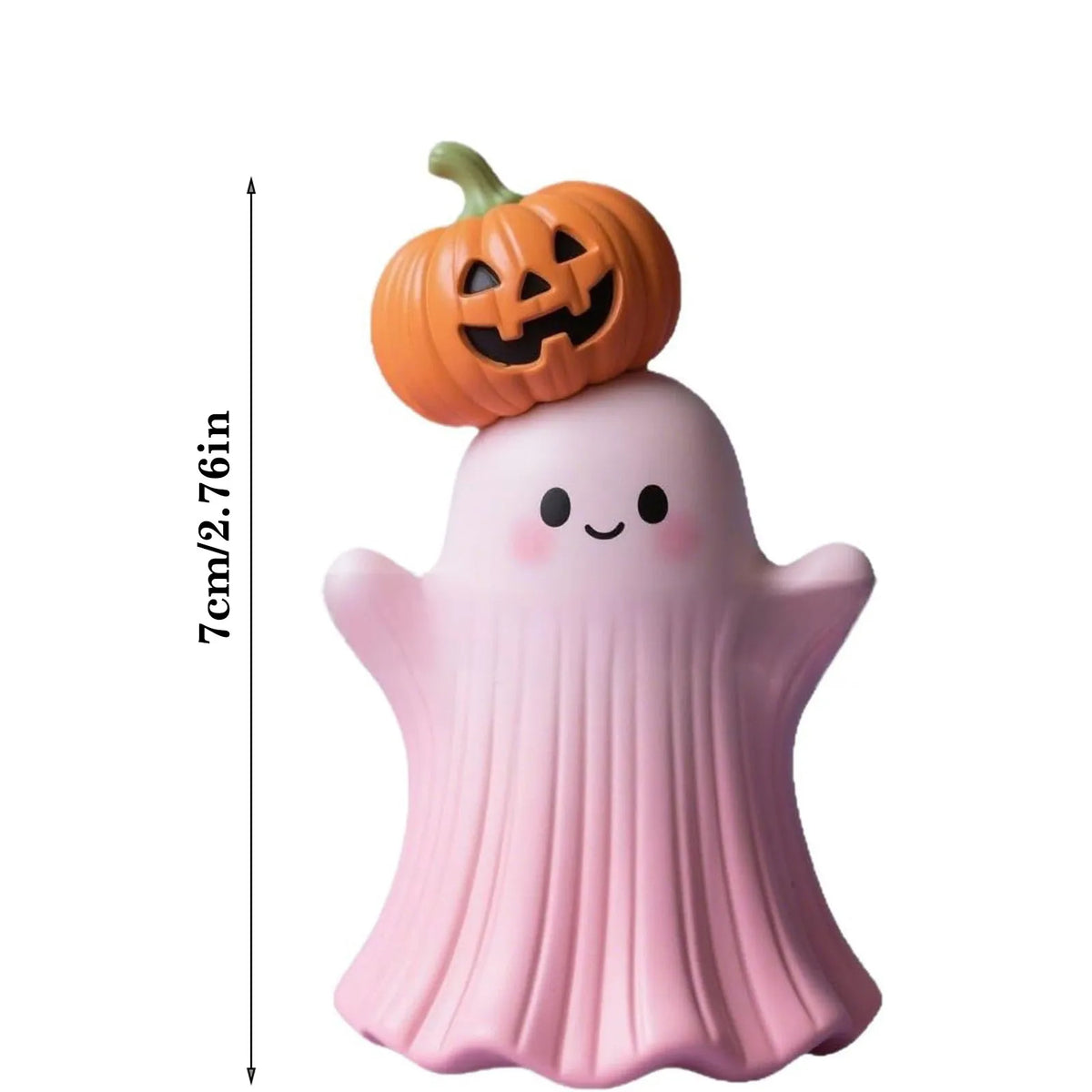 Halloween Pink Pumpkin Ghost Resin Ornament | Cute 3D Decor Halloween Resin Ornament Babs