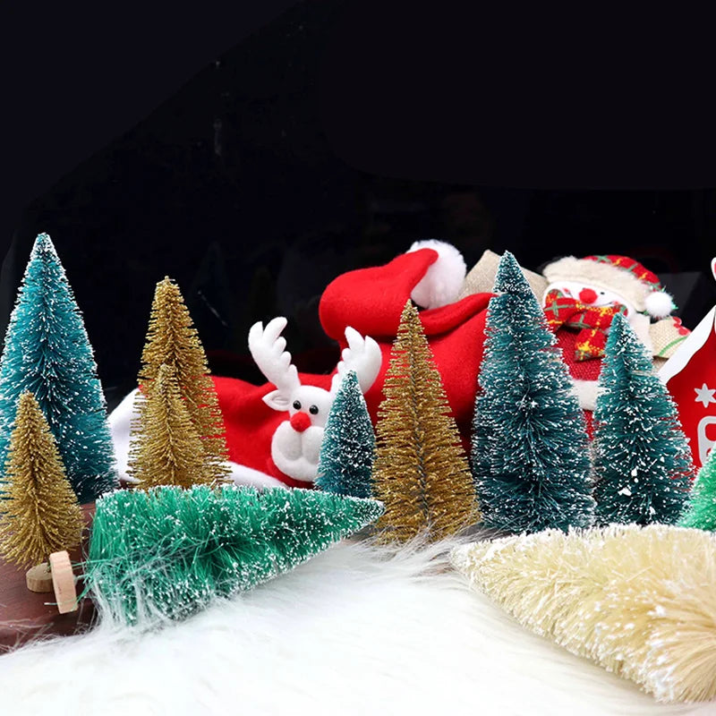 12pcs Mini Sisal Christmas Trees – DIY Holiday Table Decor Christmas Tree Decor Babs