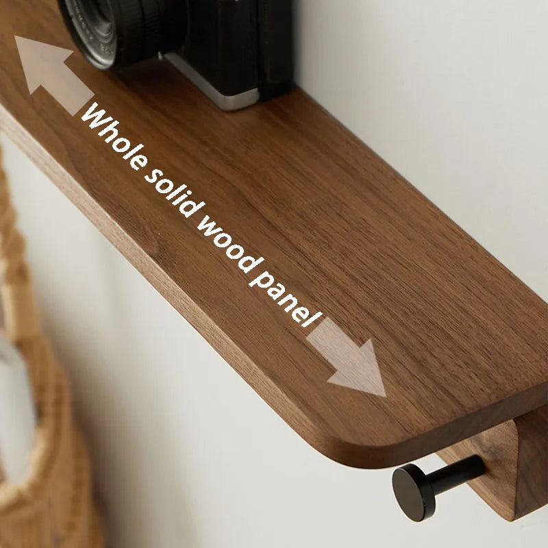 Wall Mounted Solid Wood Coat Rack with Shelf & 4 Hooks Wall Mounted Coat Rack Babs