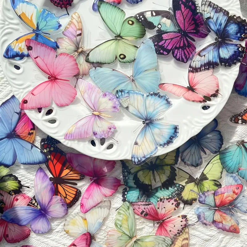 32 Pcs Butterfly Stickers – Waterproof PET for Laptops & Scrapbooks Decorative Sticker Set Babs