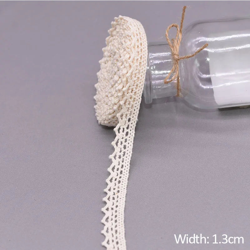White Embroidered Lace Trim Ribbon 5/10 Yards – DIY Sewing Lace Trim Ribbon Babs 7-Width 1.3cm 5Yards