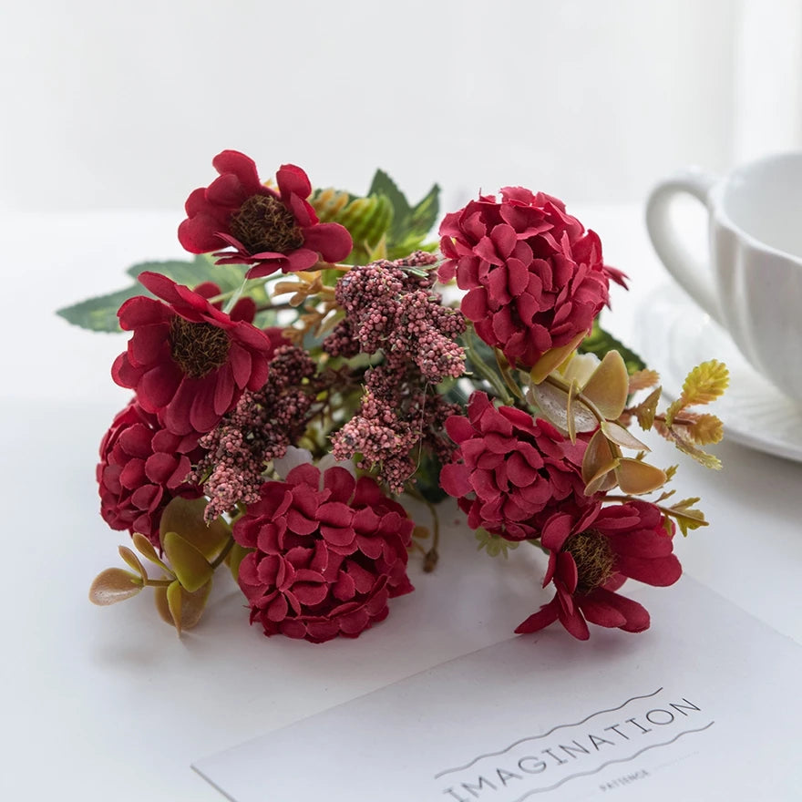Silk Chrysanthemum Artificial Flower Bouquet | 1 or 4 PCS Artificial Flower Bouquet Babs