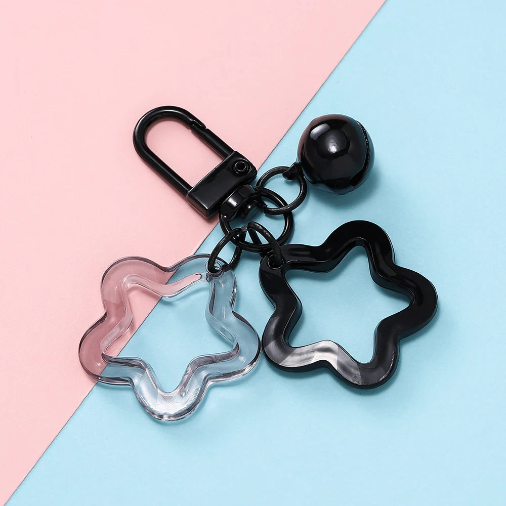 Hollow Star Charm Keychain with Bell & Acrylic Beads Charm Keychain Babs B