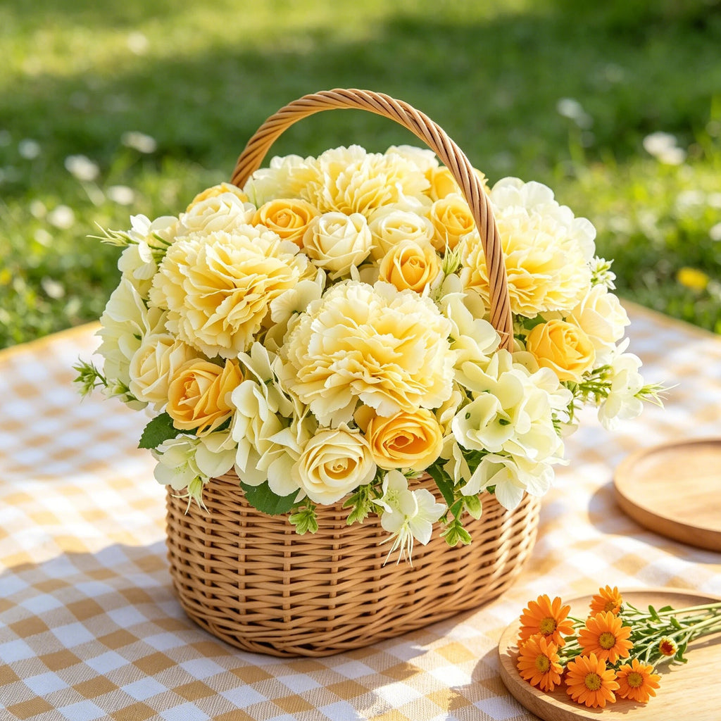Artificial Silk Carnation Rose Bouquet – Wedding & Home Décor Artificial Flower Bouquet Babs