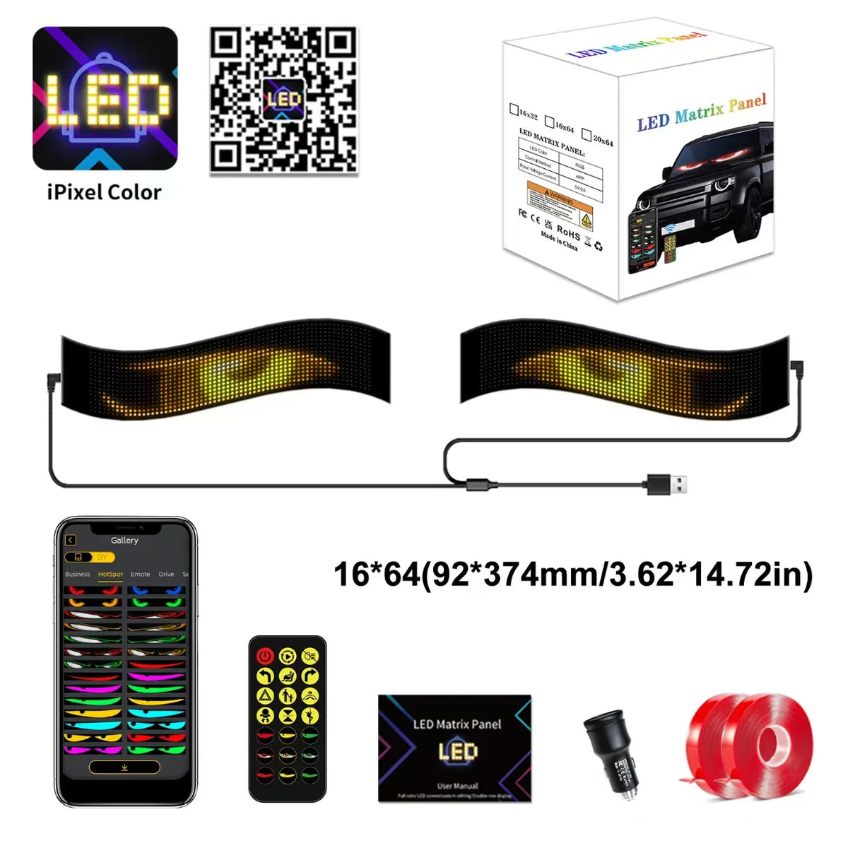 Demon Eye Bluetooth LED Flexible Screen Car Truck Light Display LED Car Display Screen Babs 9