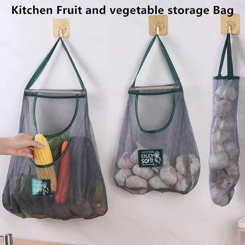 Kitchen Hanging Mesh Bag – Reusable Fruit & Vegetable Storage Net Produce Storage Bag Babs