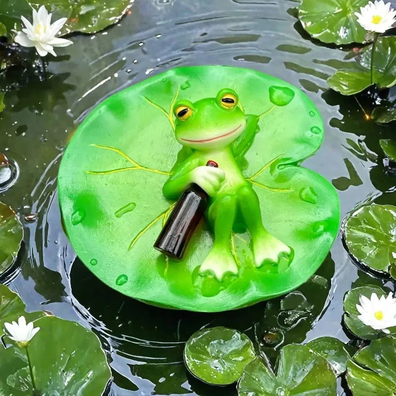 Floating Frog Pond Ornament | Resin Garden Decor Figurine Garden Frog Ornament Babs