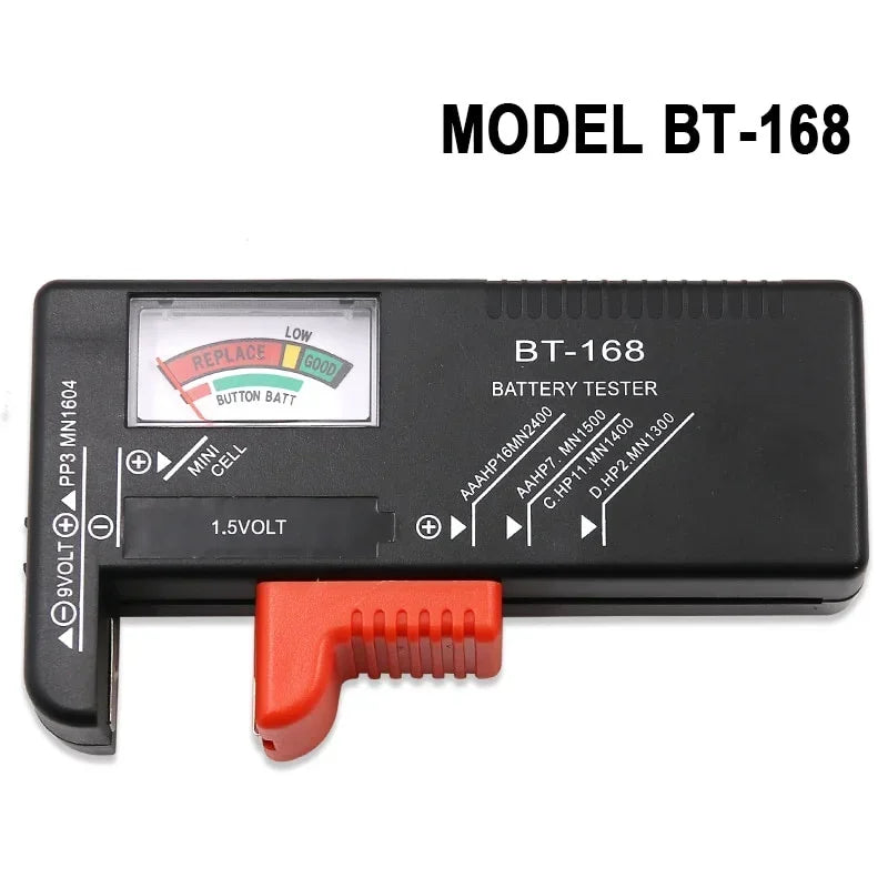BT-168 Universal Battery Tester – AA AAA C D 9V Checker Battery Tester Babs black