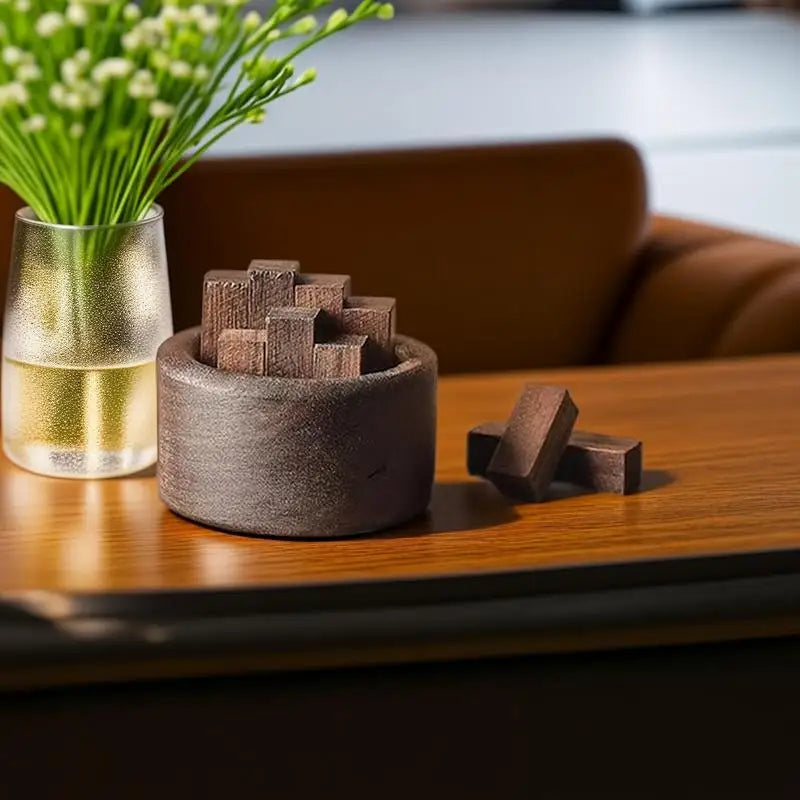 Walnut Wood Reed Diffuser Holder – Portable Home & Car Décor Reed Diffuser Holder Babs
