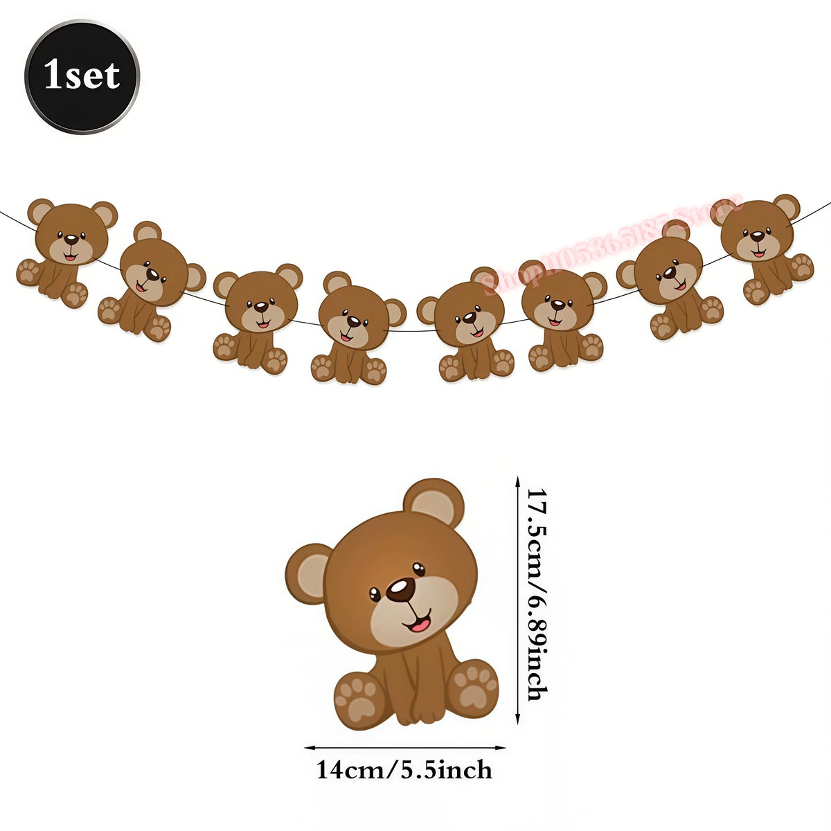 Bear Birthday Party Decoration Set – Plates, Napkins & Banner Party Decoration Set Babs 1set Banner others