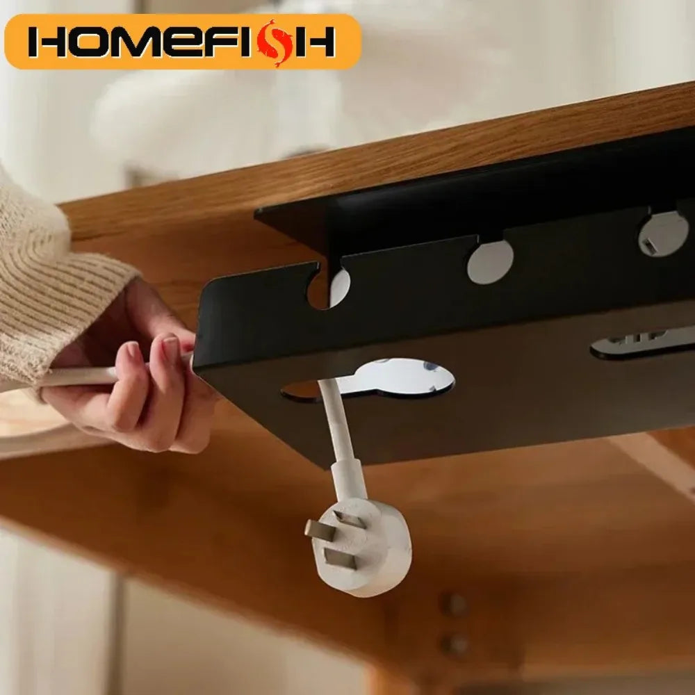 Under-Desk Cable Management Tray with Power Socket Organiser Cable Management Tray Babs