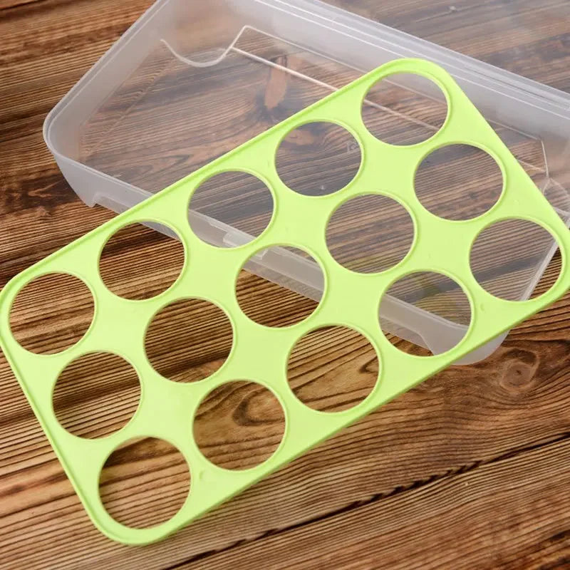 15-Grid Egg Storage Box with Lid – Fridge Egg Tray Egg Storage Box Babs