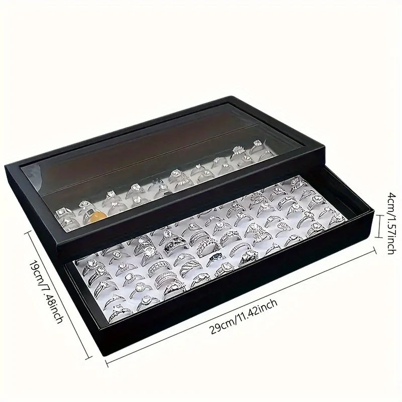 Ring Holder Display Tray – 100-Ring Velvet Jewelry Organizer Jewelry Display Tray Babs