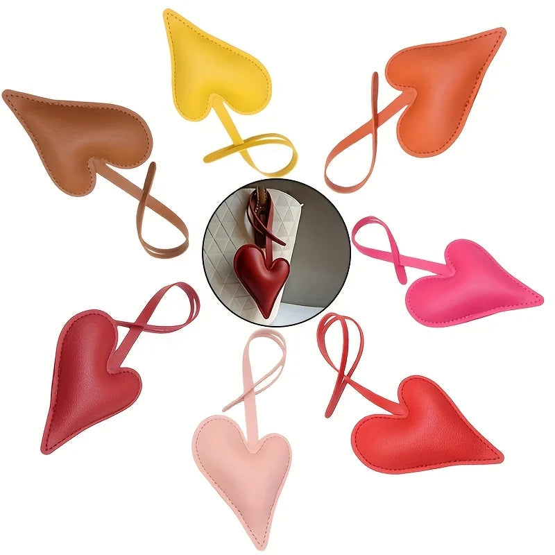PU Leather Heart Keychain Pendant – Bag, Backpack & Car Charm Keychain Pendant Charm Babs