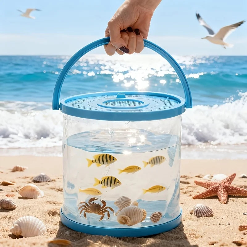 Foldable Portable Fish Tank with Lid – 10–15L Fishing Bucket Foldable Fishing Bucket Babs