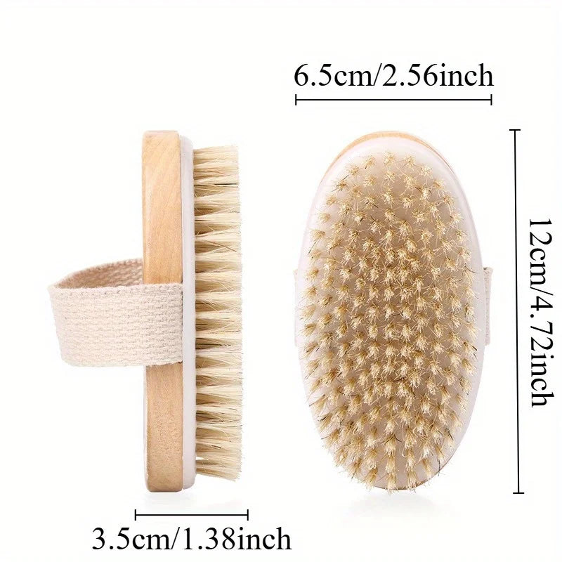 Natural Bristle Dry Body Brush – Exfoliating Skin Scrub Dry Body Brush Babs