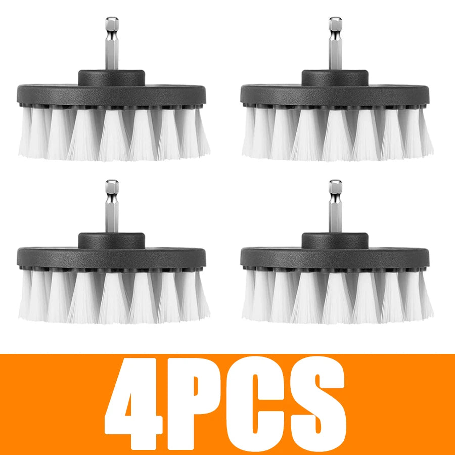 4-Inch Soft Drill Brush Attachment – Carpet, Tile & Car Drill Brush Attachment Babs 4PCS