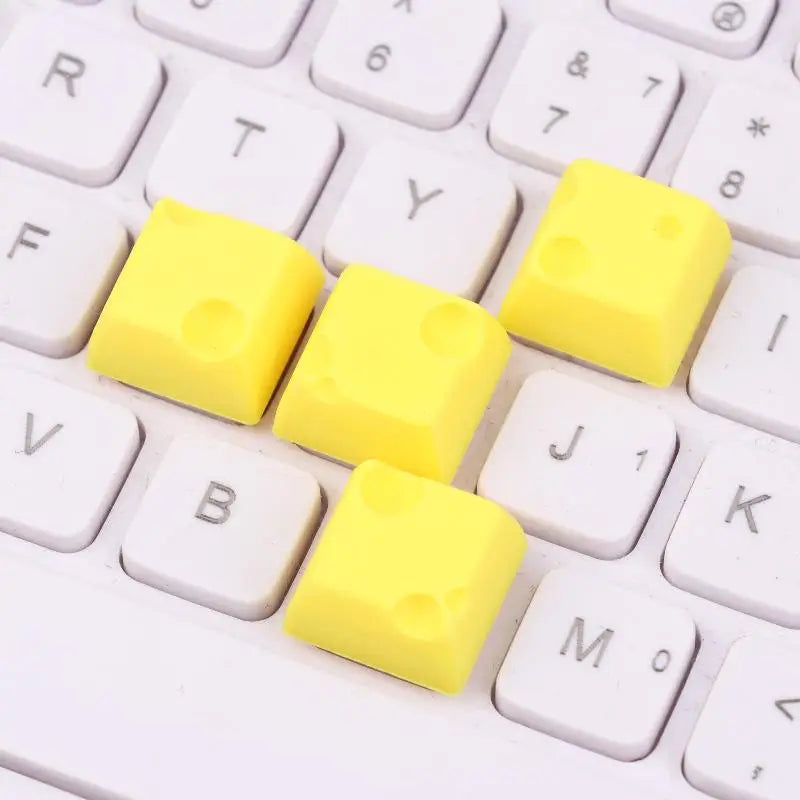 4Pcs Cute Cheese Cake Keycaps for Mechanical Keyboards Novelty Keycaps Babs