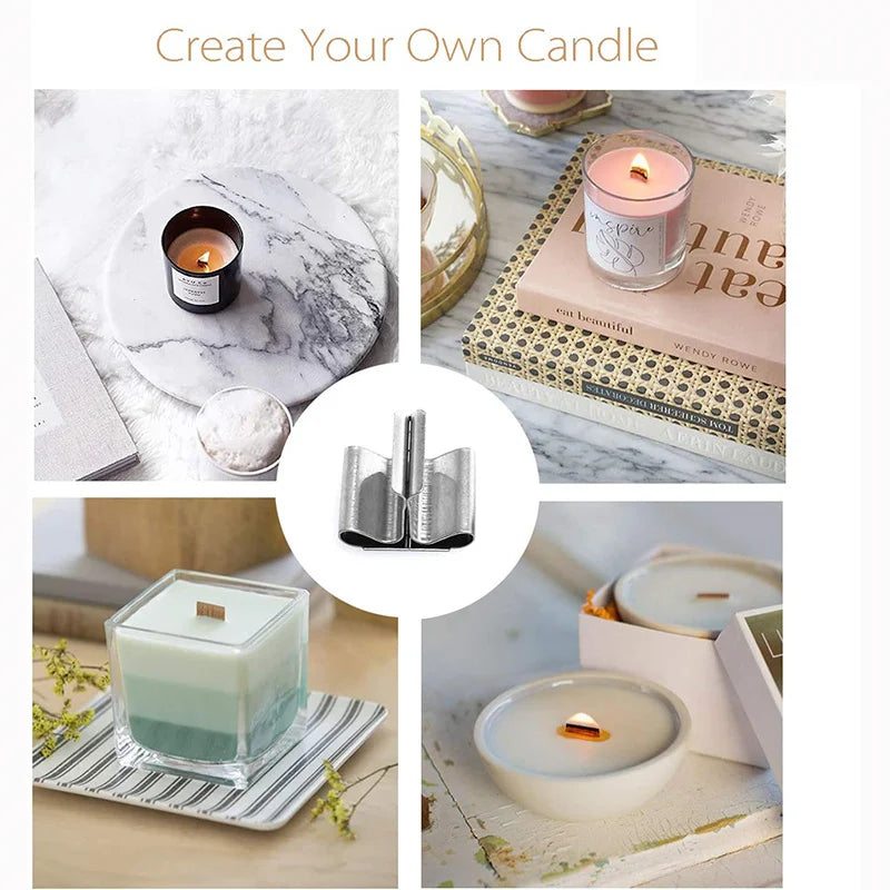 Wooden Candle Wick Base Clips | DIY Candle Making Tool 10/100 Candle Making Tool Babs