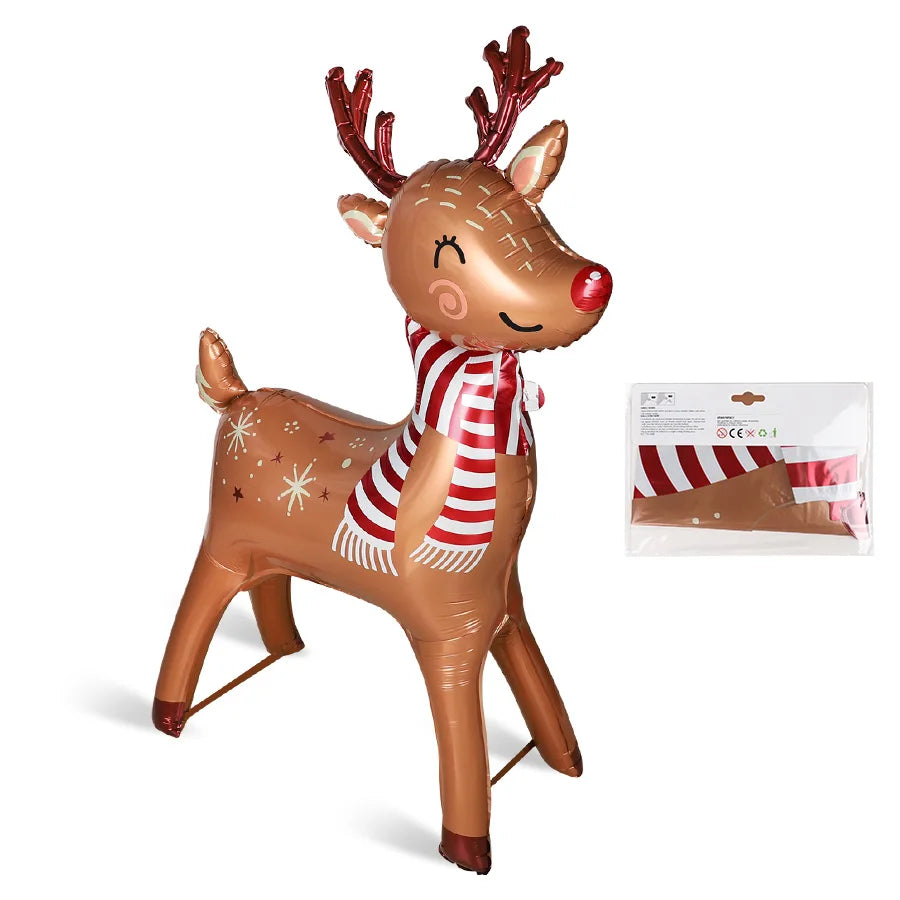 Large 3D Standing Elk Balloon – Christmas & New Year Decor Party Balloon Decoration Babs 1Pcs 116x74cm