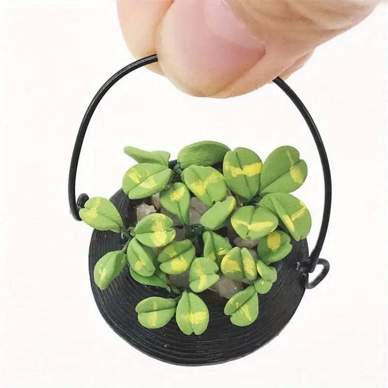 Miniature Dollhouse Hanging Flower Pot – Simulation Plant Ornament Miniature Ornament Babs