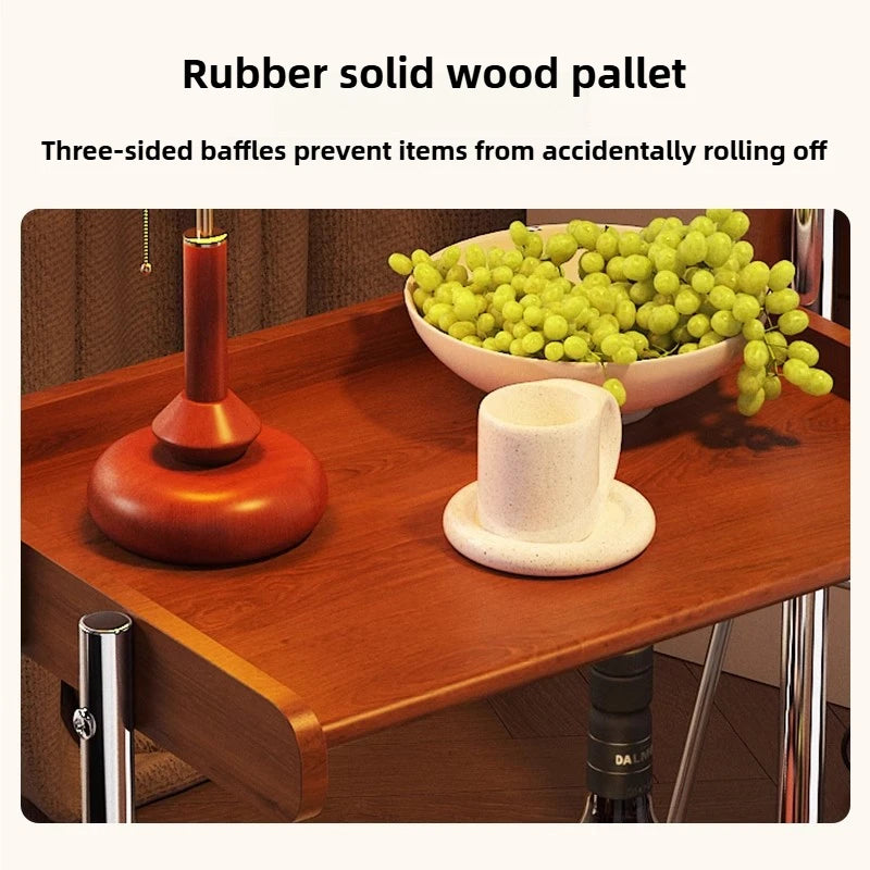 Antique Rolling Side Table – Retro Storage Cart with Wheels Rolling Side Table Babs