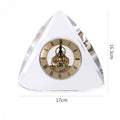 Modern Crystal Triangle Table Clock – Quartz Desk Ornament Decorative Desk Clock Babs Gold