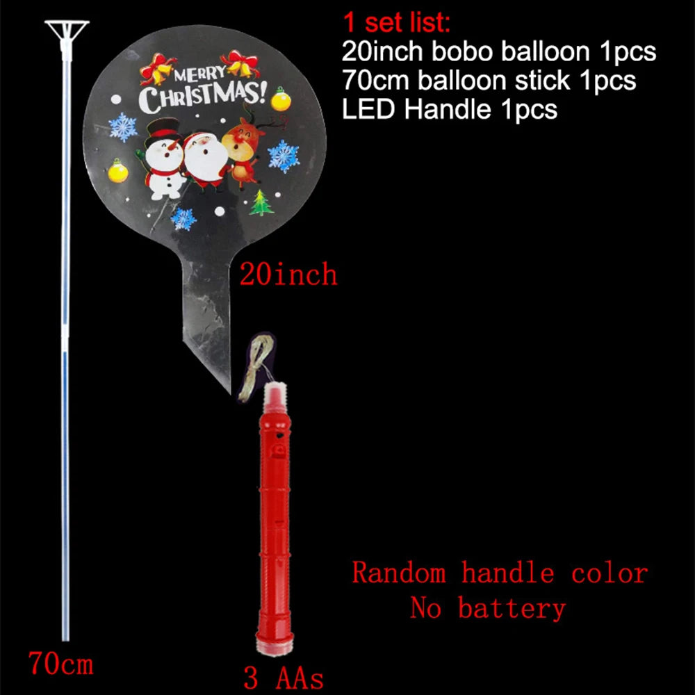 Christmas LED BoBo Balloons Set – Flashing Handle & 70cm Stick LED Party Balloons Babs