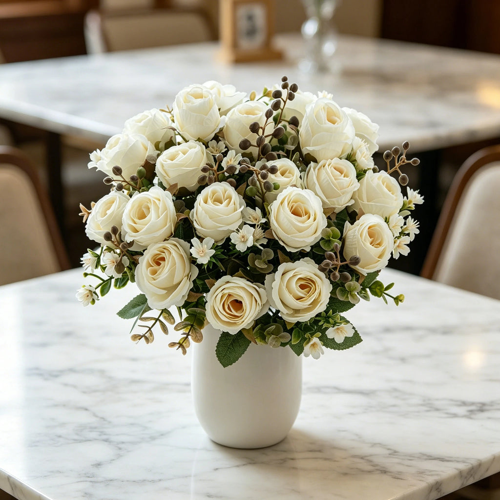 Silk Artificial Rose Bouquet – Wedding & Home Flower Decor Artificial Flower Bouquet Babs