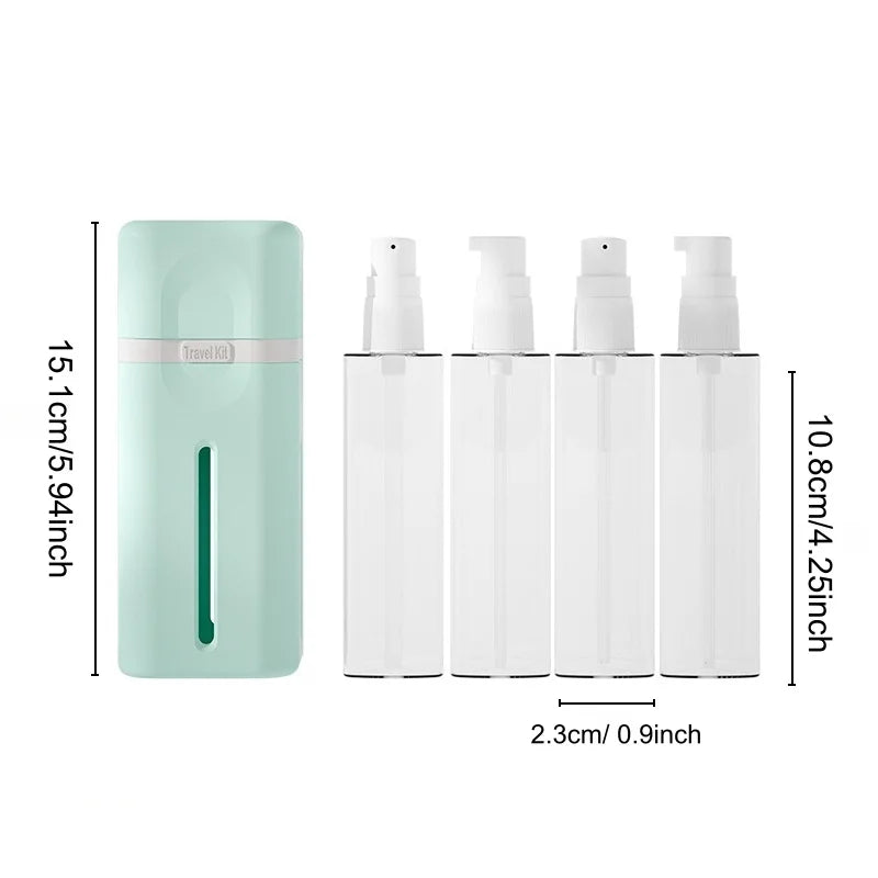 4-in-1 Refillable Travel Dispenser Bottles – Leak Proof Set Travel Dispenser Bottles Babs