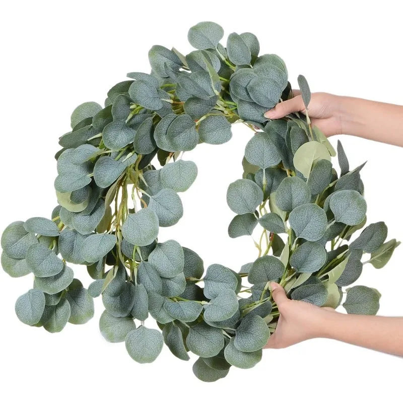 210cm Artificial Eucalyptus Wreath – Green Leaf Home & Wedding Decor Artificial Flower Wreath Babs