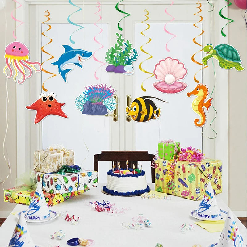 Under the Sea Hanging Spiral Party Decorations – Ocean Theme Party Hanging Decorations Babs
