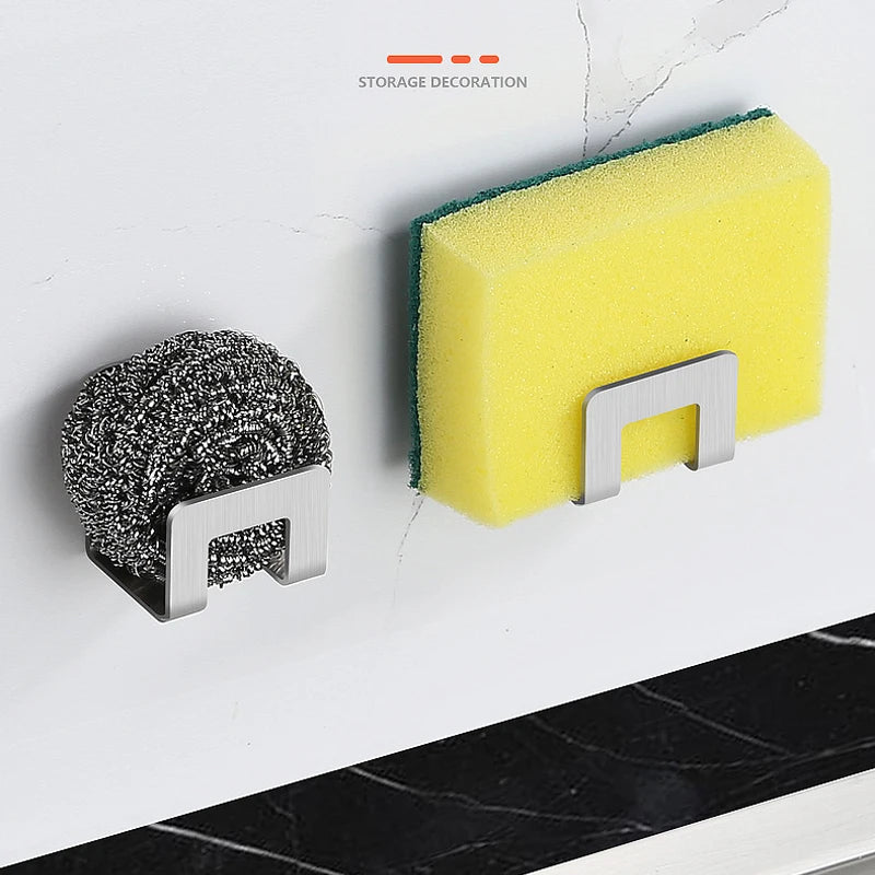Stainless Steel Sponge Holder Self-Adhesive Kitchen Sink Rack Kitchen Sink Organizer Babs
