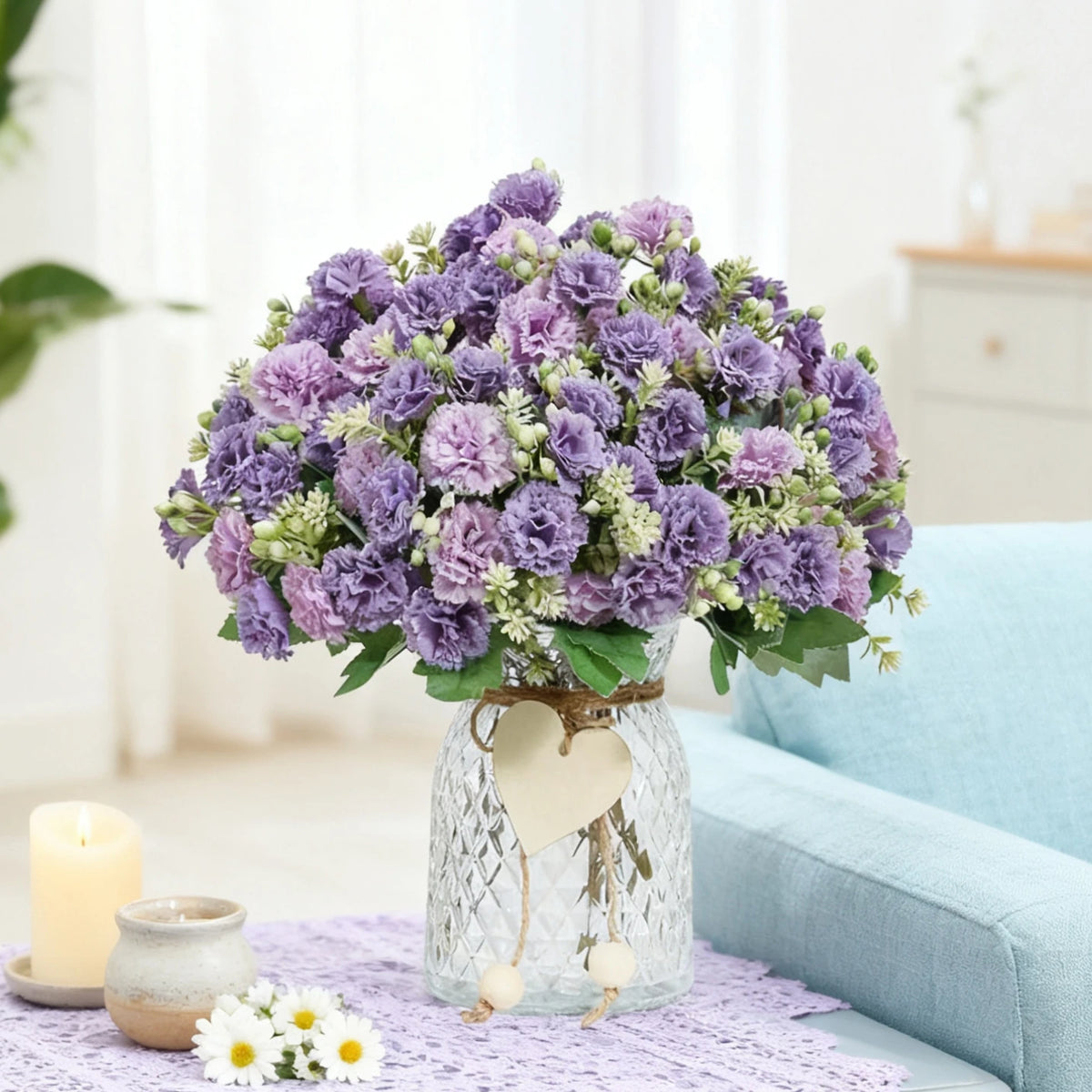 Silk Carnation Artificial Flowers – Wedding & Home Décor Bouquet Artificial Flower Bouquet Babs