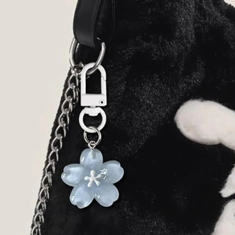 5-Pack Cherry Blossom Flower Keychain Charms | Resin Pendants Keychain Charm Set Babs
