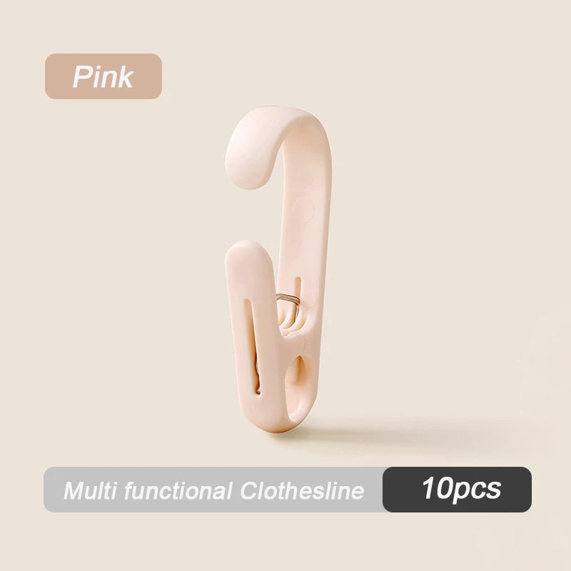 10-Pack Windproof Plastic Clothespins – Anti-Rust Laundry Clips Laundry Clothespins Babs Pink-10pcs