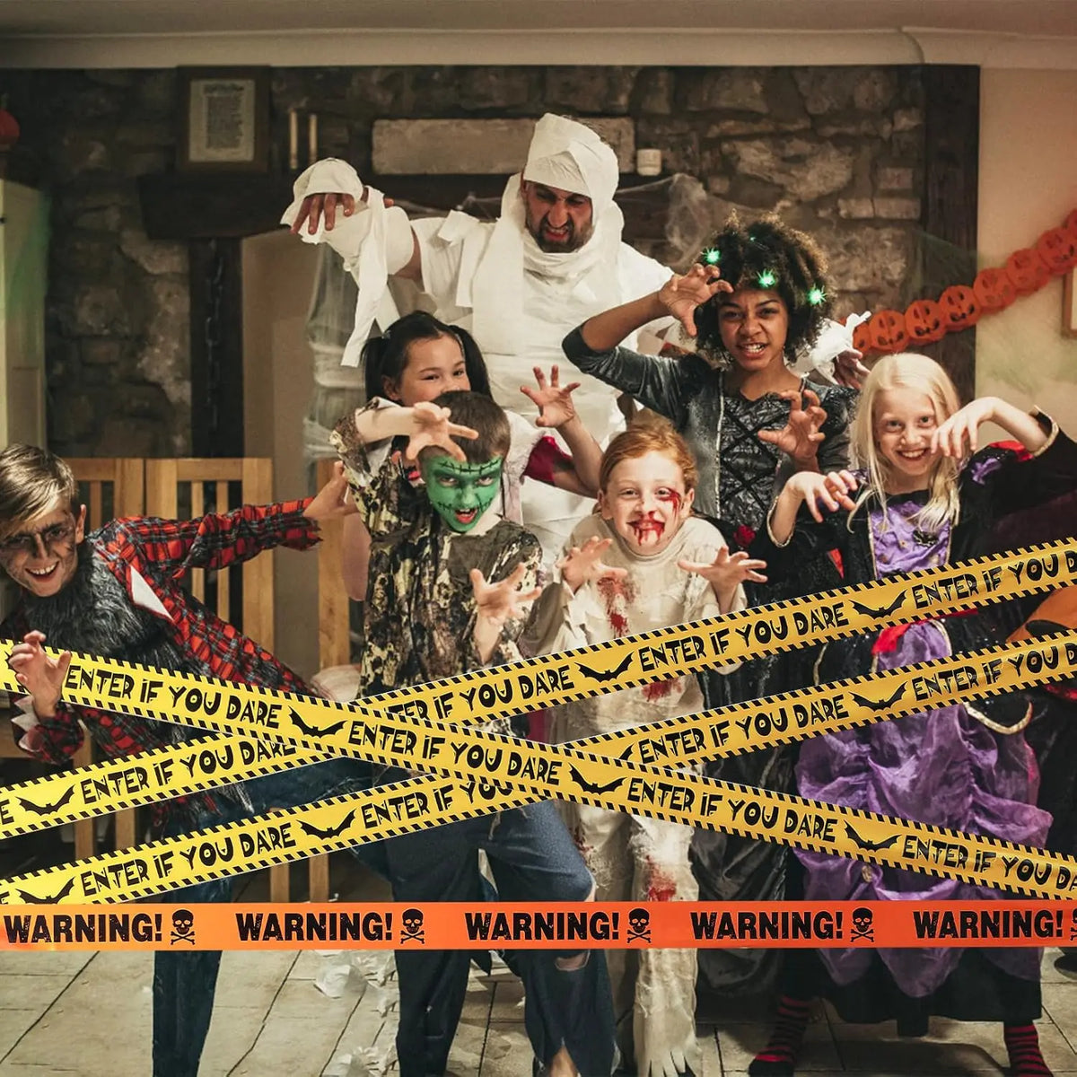 Halloween Caution Fright Tape – Spooky Hazard Warning Decor Halloween Decorative Tape Babs