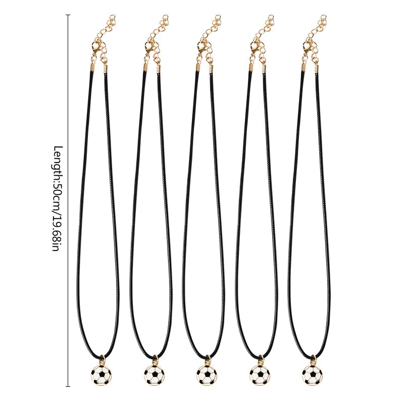 Soccer Ball Pendant Necklaces for Kids – 5/10 Pcs Party Favors Pendant Necklace Set Babs