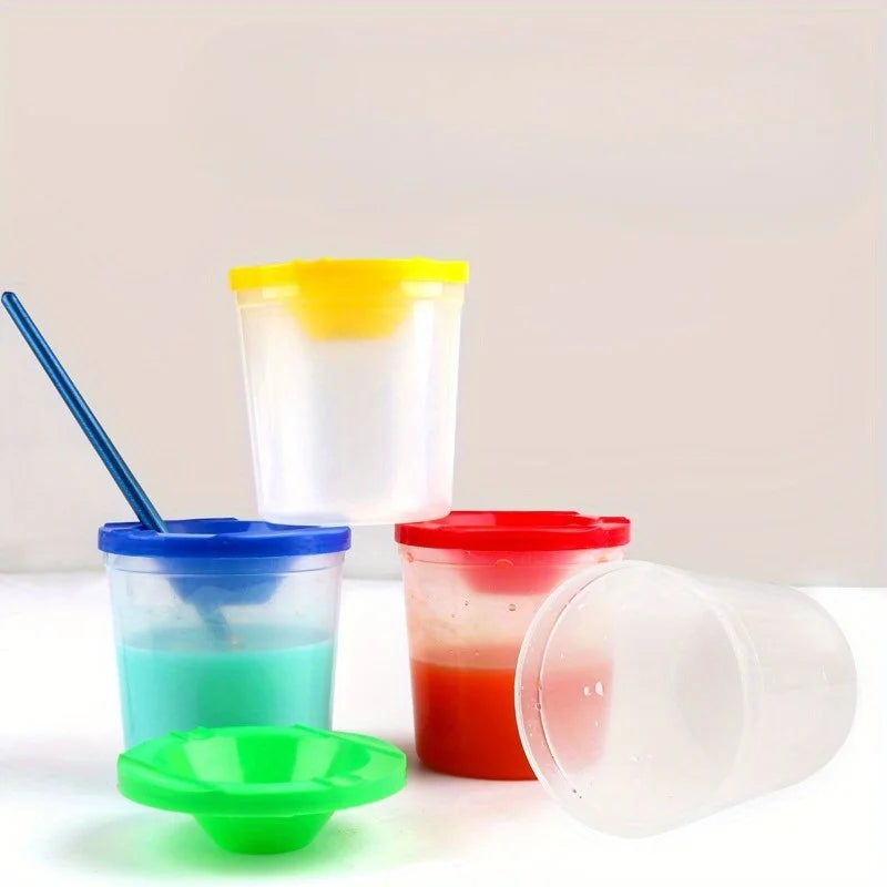 4-Piece Kids Paint Brush Wash Cup Set – Art & Craft Supplies Art Brush Wash Cup Babs