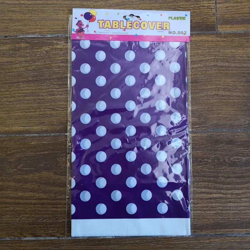 20pcs Festive Dot Disposable Tablecloths 180x108cm Party Covers Disposable Tablecloth Babs purple