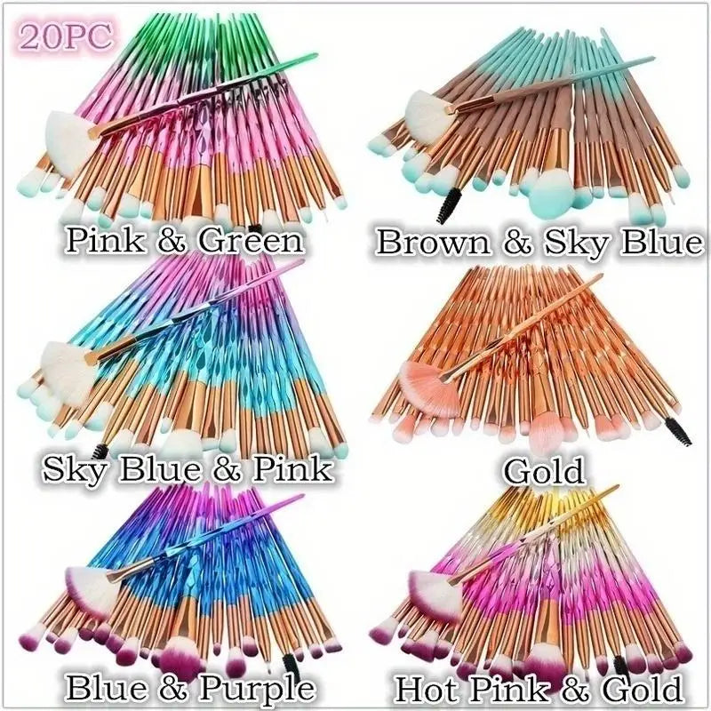 20-Piece Makeup Brush Set – Foundation, Blush & Eye Brushes Makeup Brush Set Babs