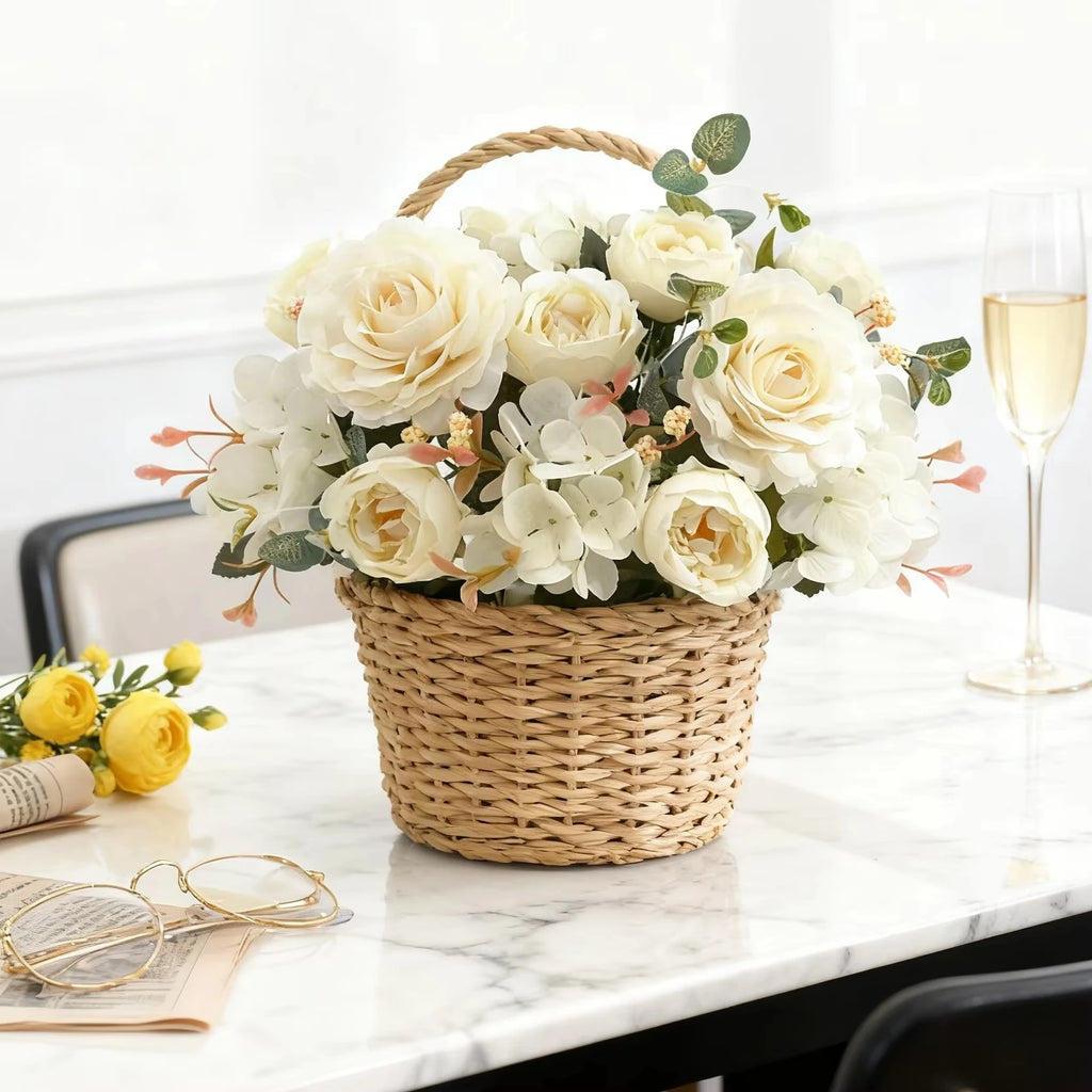 Artificial Silk Rose Hydrangea Peony Bouquet – Wedding & Home Décor Artificial Flower Bouquet Babs