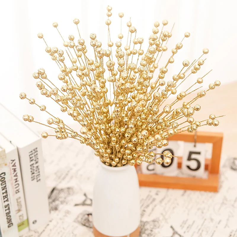Glitter Christmas Berry Artificial Foam Flower Stem | DIY Décor Artificial Flower Stem Babs