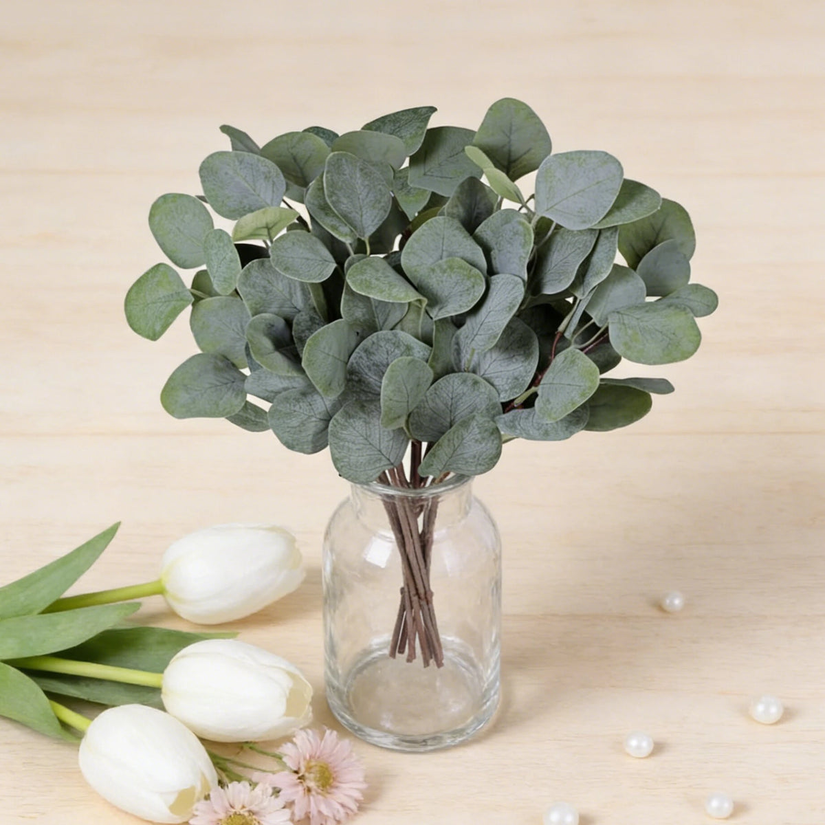 Artificial Eucalyptus Leaf Stems 10/20 Pcs – Silk Home Décor Artificial Plant Stems Babs