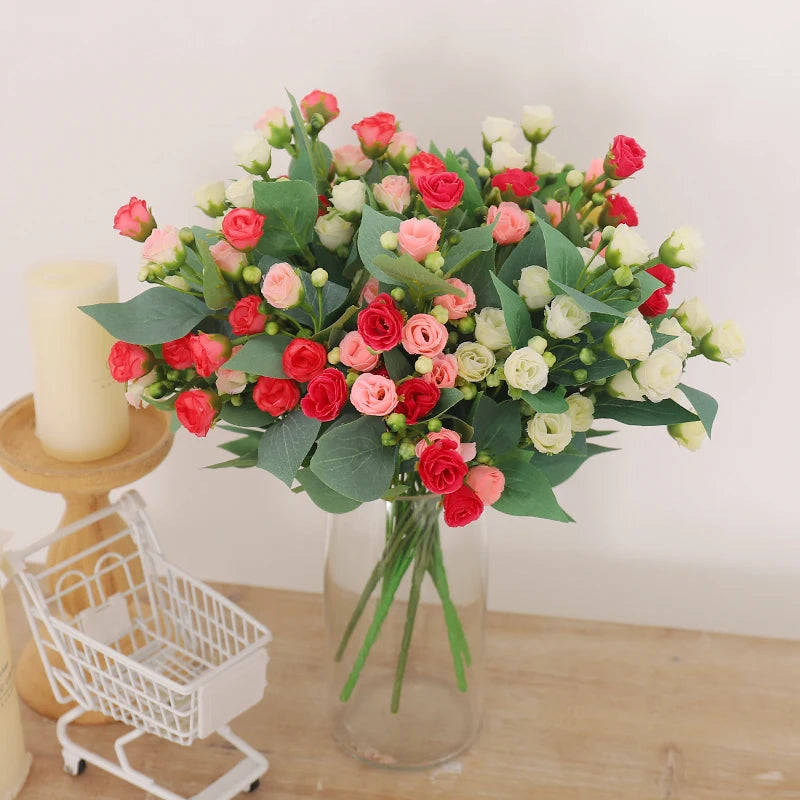 Silk Rose Artificial Flower Bouquet | Wedding & Home Décor Artificial Silk Flowers Babs
