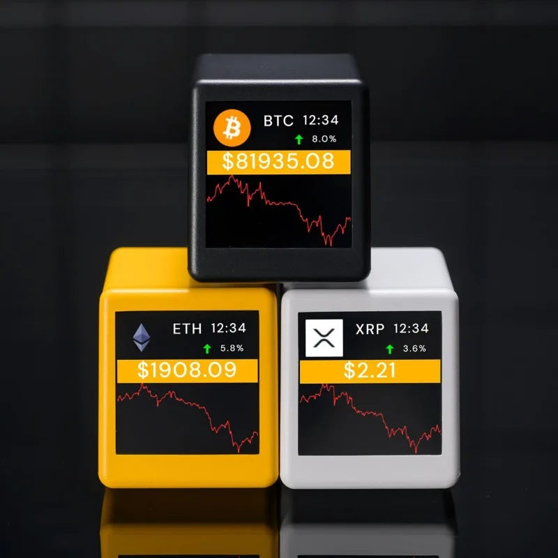 WiFi Crypto Price Tracker Desk Clock – BTC & 300 Coins Crypto Tracker Clock Babs