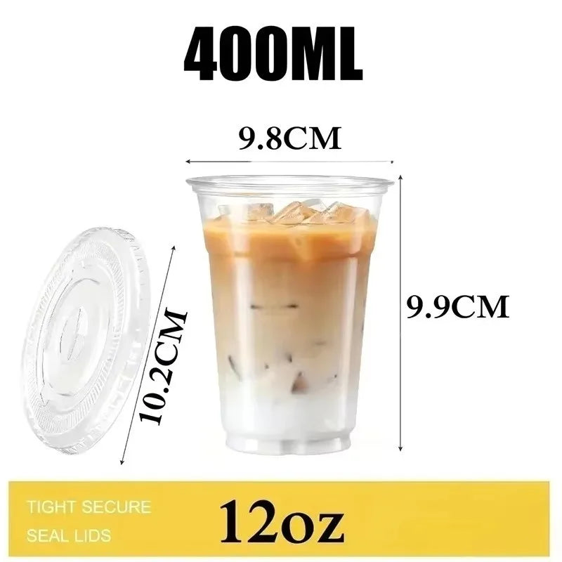 10-Pack 12oz Clear Disposable Cups – Bubble Tea & Party Drinks Disposable Drinkware Babs